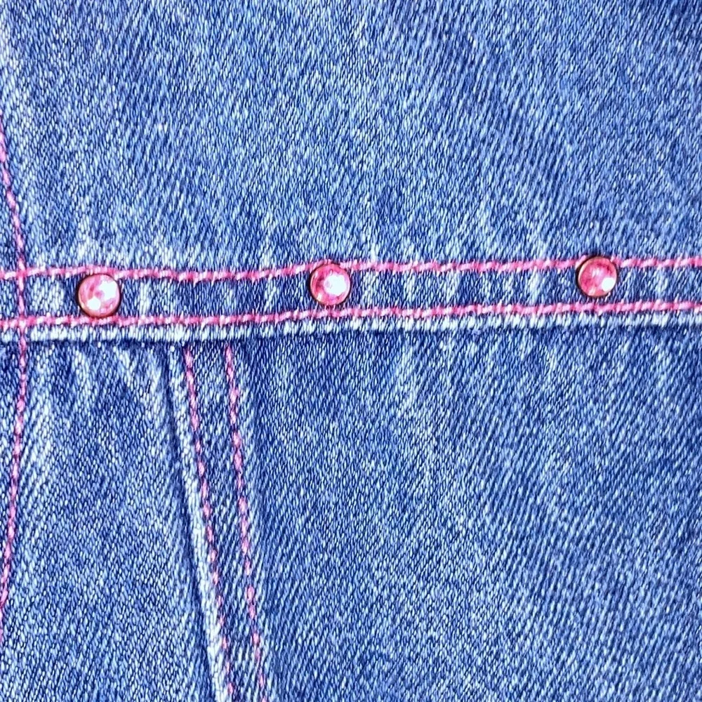 Vintage Girl’s Y2K Barbie denim jean jacket Embroidered Rhinestones 10-12 New